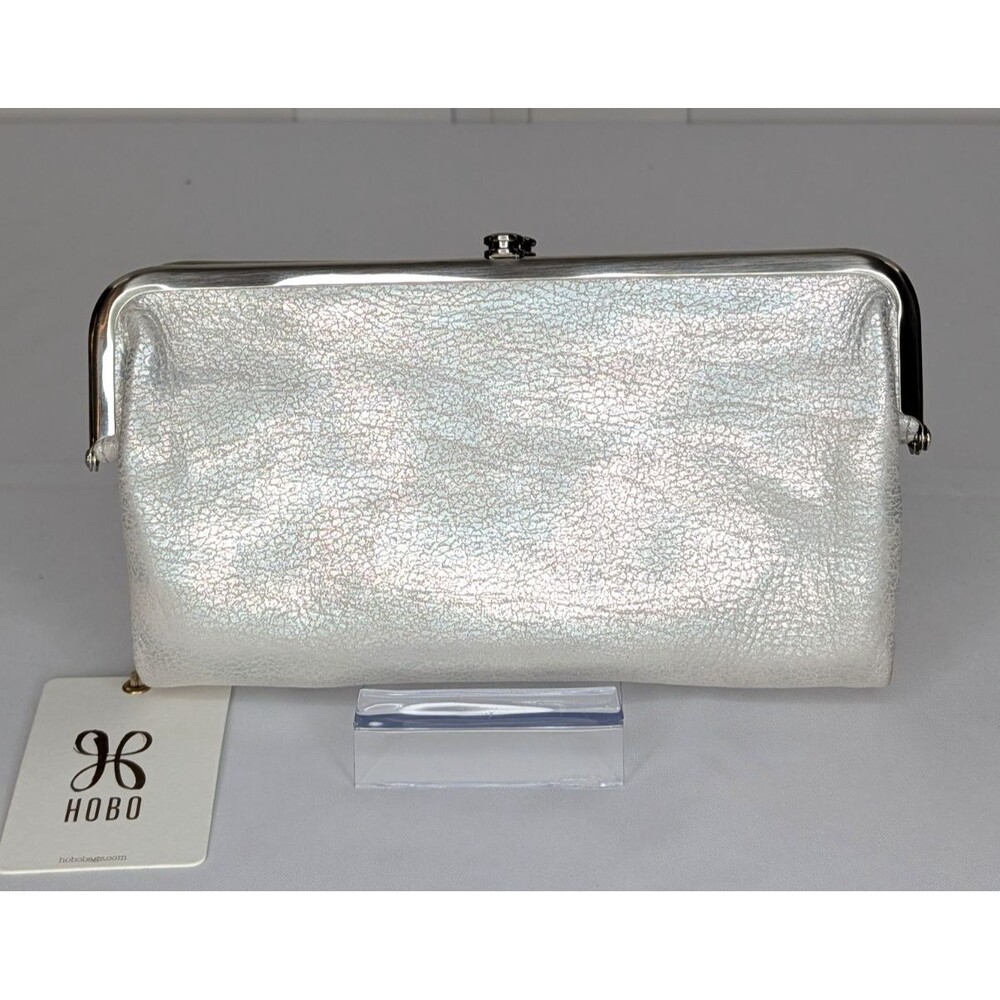 Hobo Lauren Double-Frame Leather Vintage Style Wallet - Silver, NWT - Picture 9 of 9